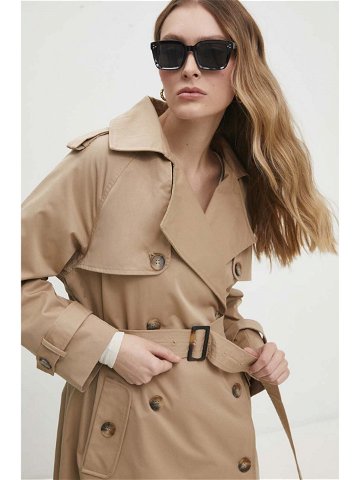 Trench kabát Answear Lab dámský hnědá barva přechodný oversize
