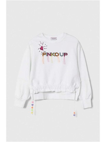 Dětská mikina Pinko Up bílá barva s aplikací
