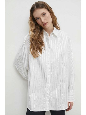 Bavlněná košile Answear Lab bílá barva relaxed s klasickým límcem