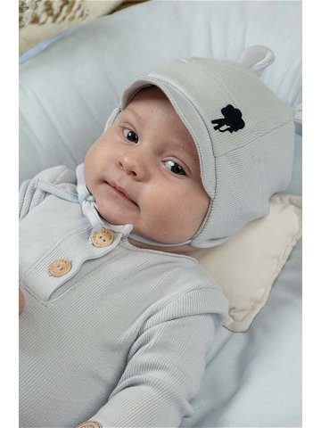 Dětská čepice Jamiks BRANT šedá barva z tenké pleteniny