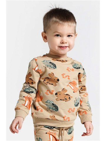 Dětské tričko s dlouhým rukávem Coccodrillo béžová barva