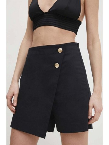 Kalhotová sukně Answear Lab černá barva mini