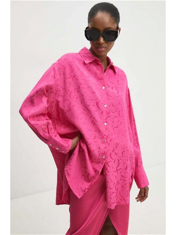 Košile Answear Lab dámská růžová barva relaxed s klasickým límcem