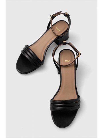 Kožené sandály BOSS Melanie černá barva 50516811
