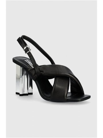 Kožené sandály Karl Lagerfeld KL TOWER černá barva KL33915