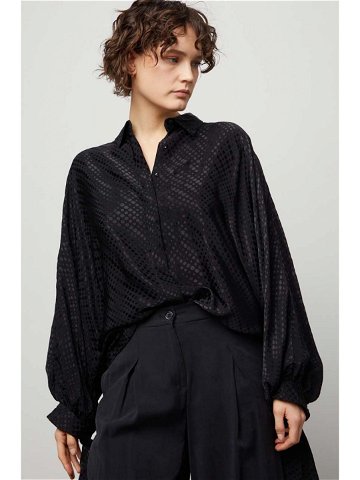 Košile Answear Lab dámská černá barva relaxed s klasickým límcem
