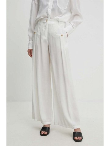 Kalhoty Answear Lab dámské bílá barva jednoduché high waist