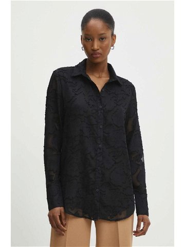 Košile Answear Lab dámská černá barva regular s klasickým límcem