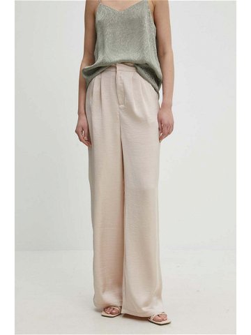 Kalhoty Answear Lab dámské béžová barva široké high waist