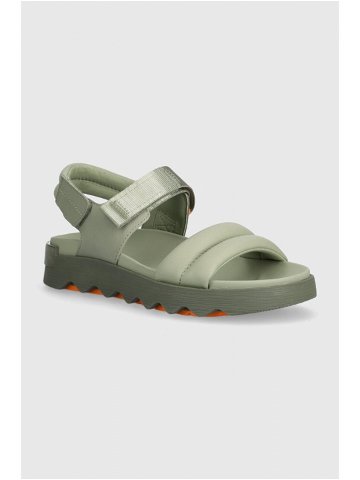 Kožené sandály Sorel VIIBE SANDAL dámské zelená barva 2030511348