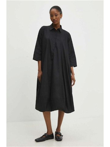 Bavlněné šaty Answear Lab černá barva mini