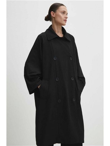 Kabát Answear Lab dámský černá barva přechodný dvouřadový