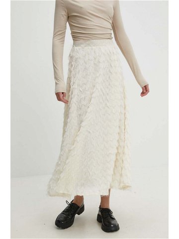 Bavlněná sukně Answear Lab béžová barva maxi áčková