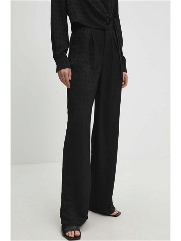 Kalhoty Answear Lab dámské černá barva široké high waist