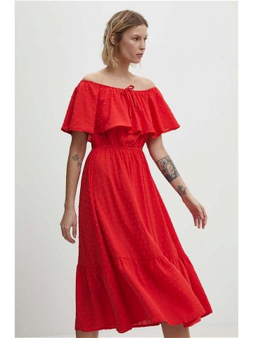 Šaty Answear Lab červená barva midi