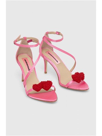 Sandály Custommade Amy Satin Heart růžová barva 000401098