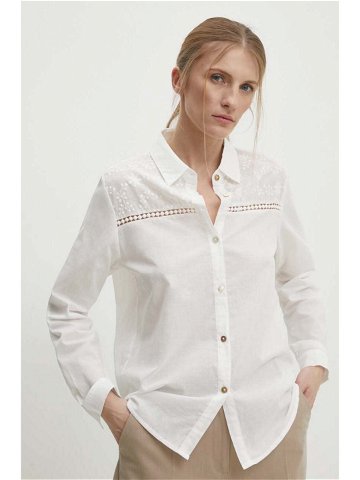 Lněná košile Answear Lab bílá barva regular s klasickým límcem