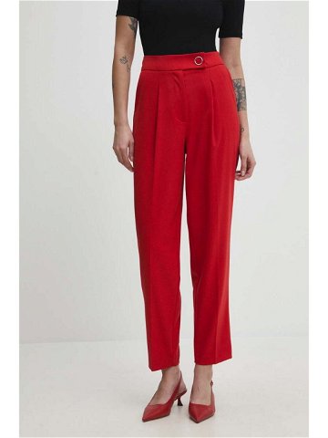 Kalhoty Answear Lab dámské červená barva fason cargo high waist