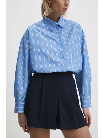 Kalhotová sukně Answear Lab tmavomodrá barva high waist