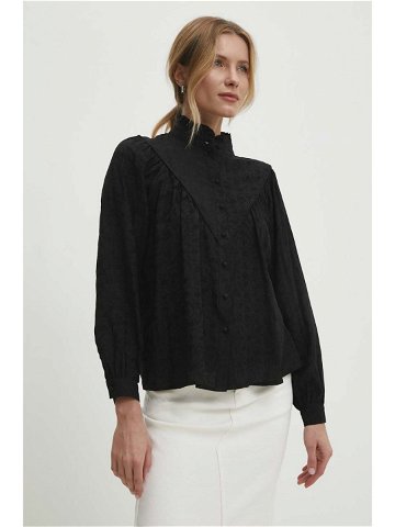 Košile Answear Lab dámská černá barva regular se stojáčkem