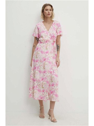 Šaty Answear Lab růžová barva maxi