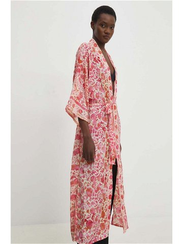 Kimono Answear Lab růžová barva oversize