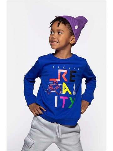 Dětská bavlněná košile s dlouhým rukávem Coccodrillo tmavomodrá barva s potiskem