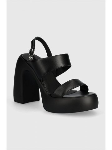 Kožené sandály Karl Lagerfeld ASTRAGON HI černá barva KL33724