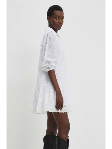 Bavlněné šaty Answear Lab bílá barva mini