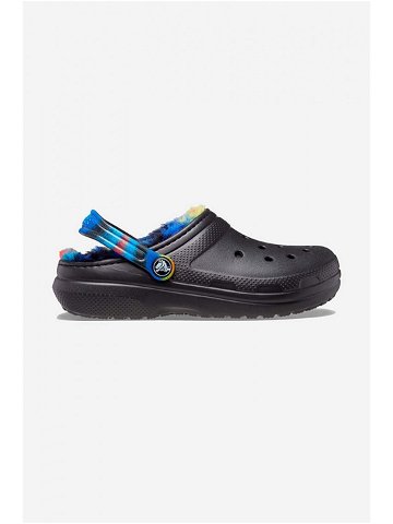 Pantofle Crocs Lined Spray Dye Clog dámské černá barva 208081 BLACK-black