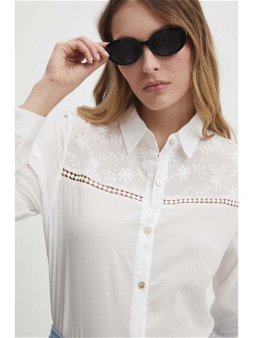 Bavlněná košile Answear Lab bílá barva regular s klasickým límcem
