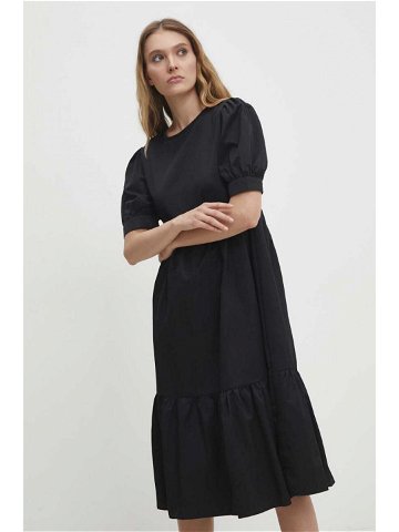 Bavlněné šaty Answear Lab černá barva mini