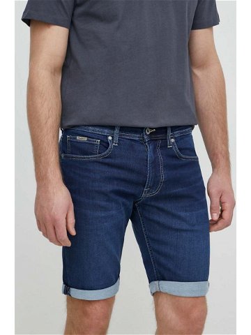 Džínové šortky Pepe Jeans SLIM GYMDIGO SHORT pánské tmavomodrá barva PM801075DP4
