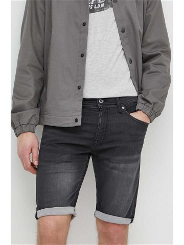 Džínové šortky Pepe Jeans SLIM GYMDIGO SHORT pánské černá barva PM801075XG7