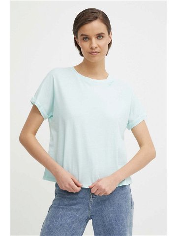 Bavlněné tričko Pepe Jeans LIU tyrkysová barva PL505832