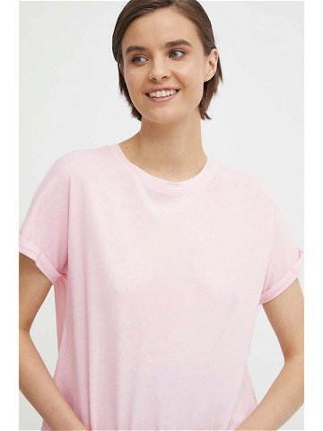 Bavlněné tričko Pepe Jeans LIU růžová barva PL505832