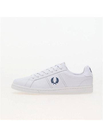 FRED PERRY B721 Leather Towelling Wht Shade Cobalt
