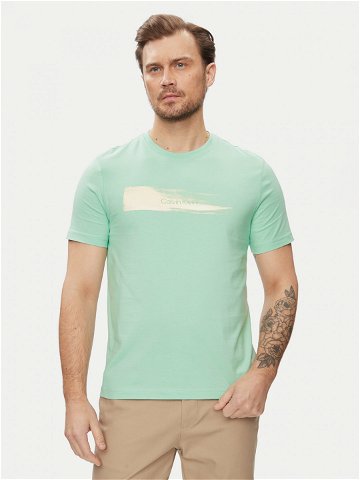 Calvin Klein T-Shirt Brush Logo K10K113113 Zelená Regular Fit