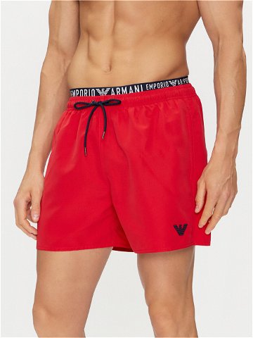Emporio Armani Underwear Plavecké šortky 211740 4R432 00774 Červená Regular Fit
