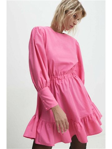 Šaty Answear Lab růžová barva mini