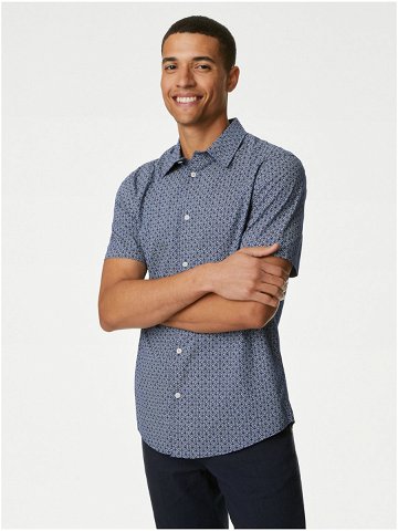 Modrá pánská vzorovaná košile Marks & Spencer