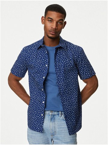 Modrá pánská vzorovaná košile Marks & Spencer