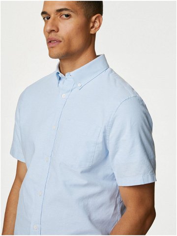 Světle modrá pánská košile Marks & Spencer Oxford