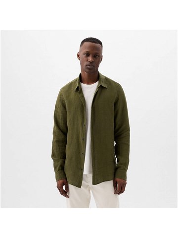 GAP Longsleeve Linen Shirt Army Jacket Green