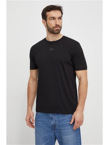 Bavlněné tričko HUGO černá barva s aplikací 50505033