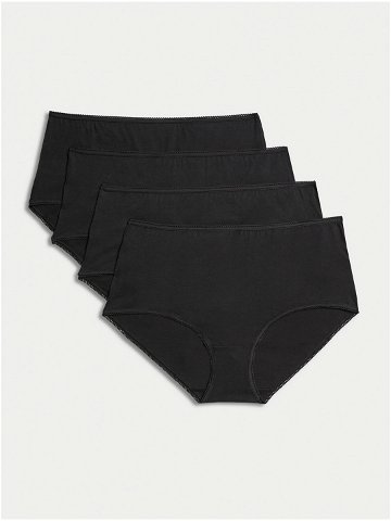 Sada čtyř dámských kalhotek v černé barvě Marks & Spencer