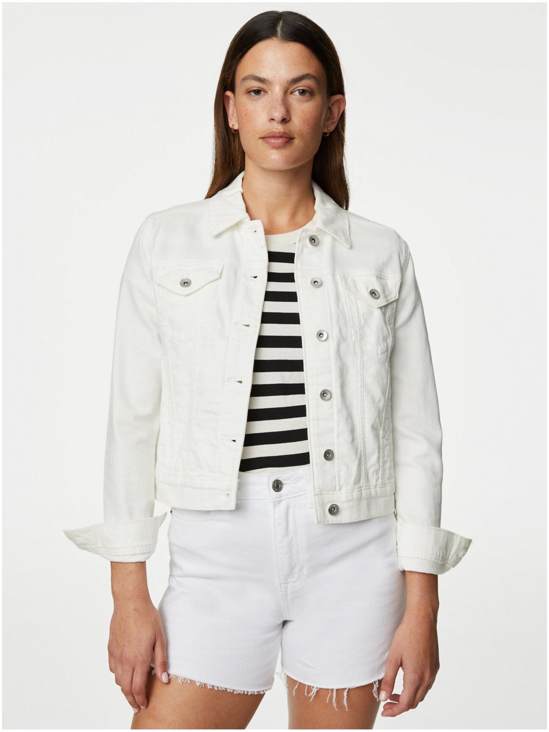 Bílá dámská džínová bunda Marks & Spencer