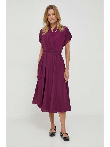 Šaty Lauren Ralph Lauren fialová barva midi 250909427