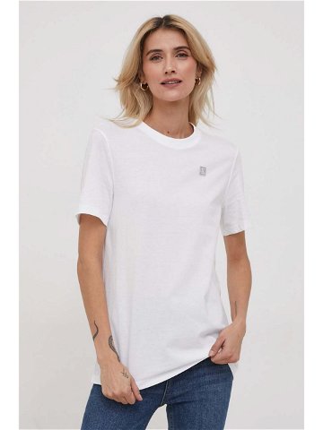 Bavlněné tričko Calvin Klein Jeans bílá barva J20J223226