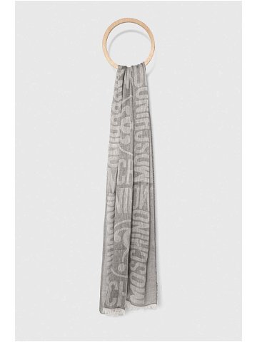 Plátěný šátek Moschino šedá barva M5773 50225